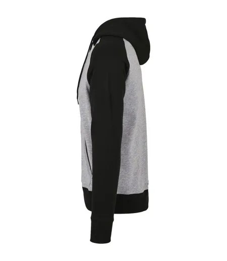 Sweat À Capuche Homme Gris Chiné Noir Build Your Brand
