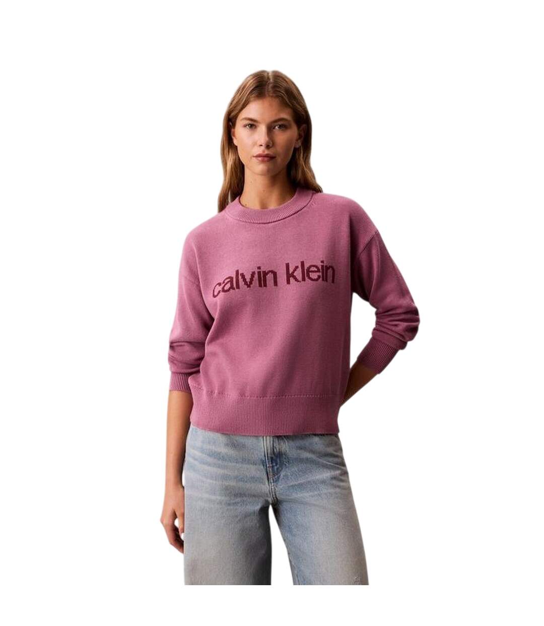 Sweat Manches Longues Femme Bordeaux Calvin Klein-2
