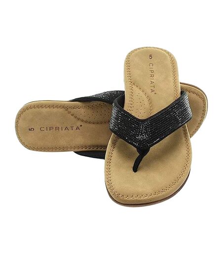Cipriata Womens/Ladies Alcee Diamante Sandals (Black) - UTDF1592