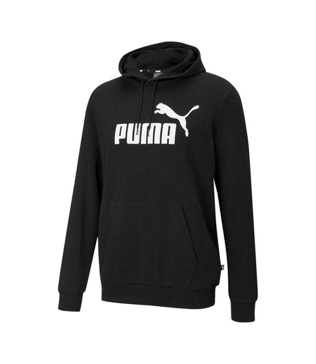 Sweat À Capuche Motif/style Gros Logo Ess Homme Noir Puma-1