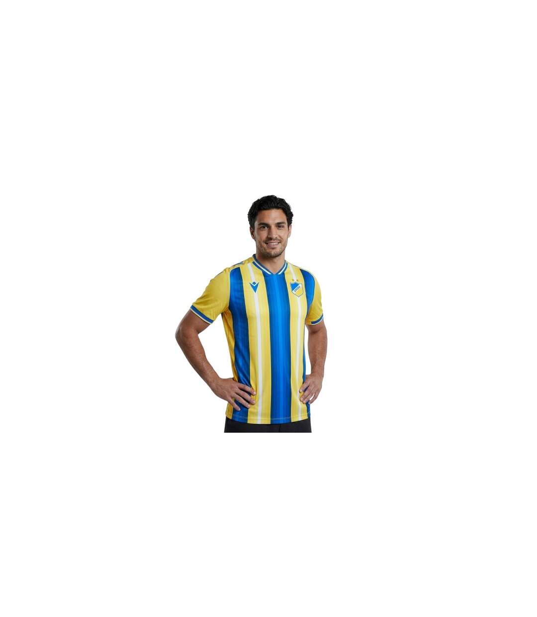 Mens 2023/24 Home Shirt Yellow Blue Apoel FC-1