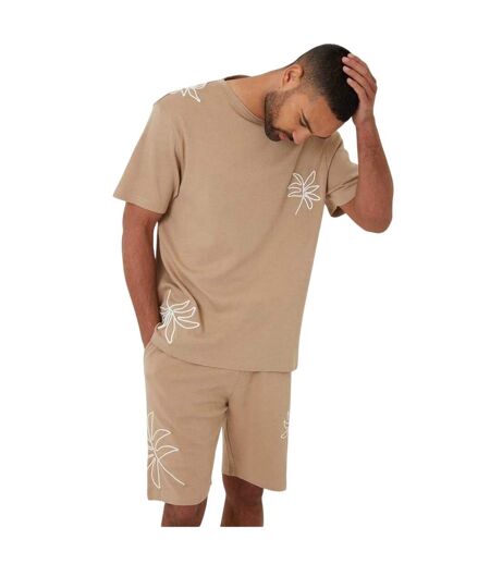 T-shirt Granada Homme Beige Gris Threadbare