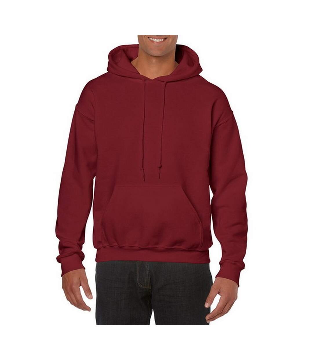 Sweatshirt à capuche unisexe rouge grenat Gildan-3