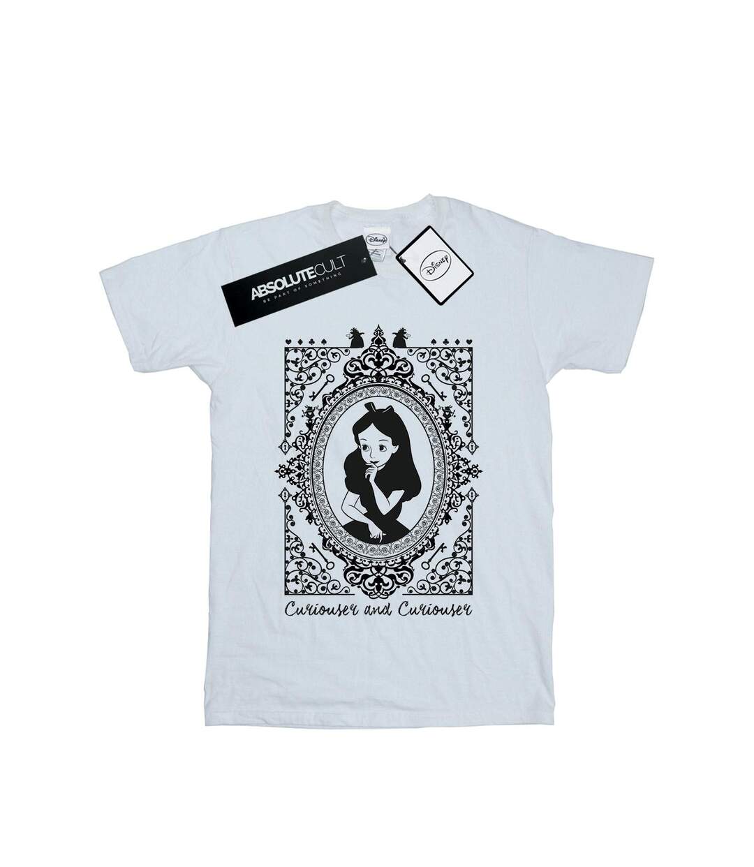 Disney Womens/Ladies Alice In Wonderland Frame Cotton Boyfriend T-Shirt (Blanc) - UTBI8501-1
