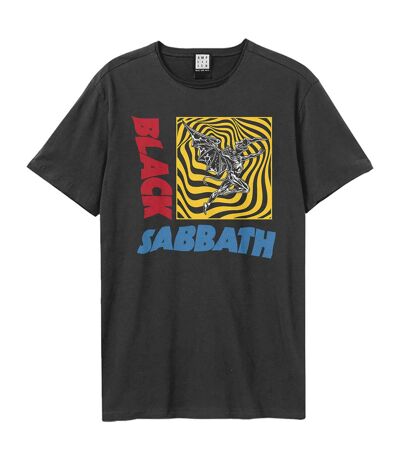 Unisex adult henry square black sabbath t-shirt charcoal Amplified