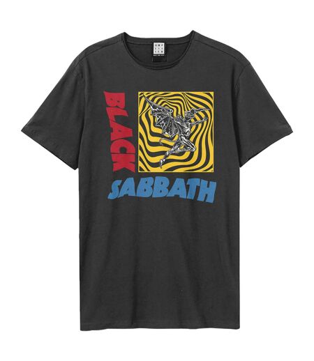 Unisex adult henry square black sabbath t-shirt charcoal Amplified