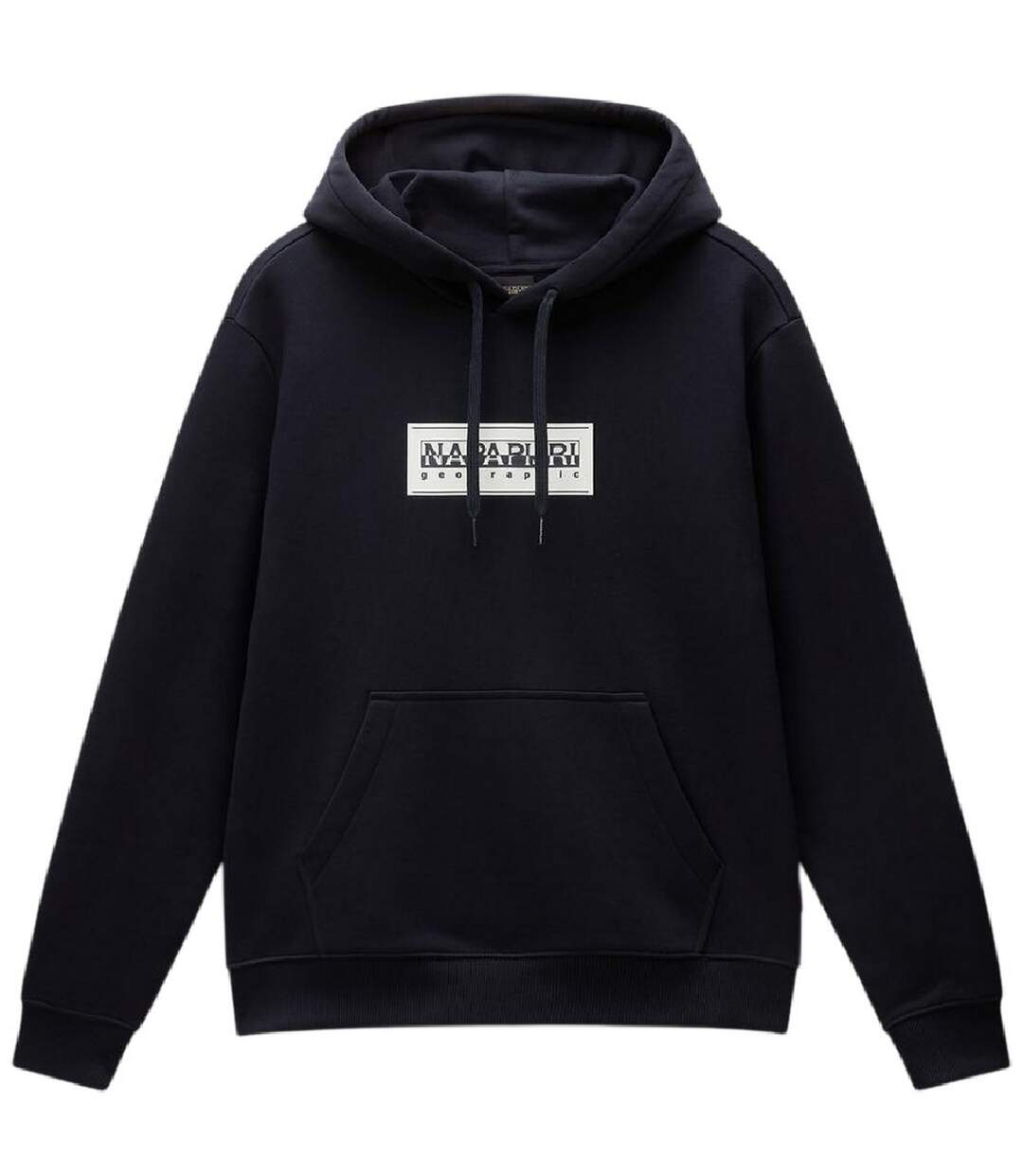 Sweat À Capuche Motif/style Logo Rectangulaire Homme Noir Napapijri-1