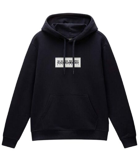 Sweat À Capuche Motif/style Logo Rectangulaire Homme Noir Napapijri