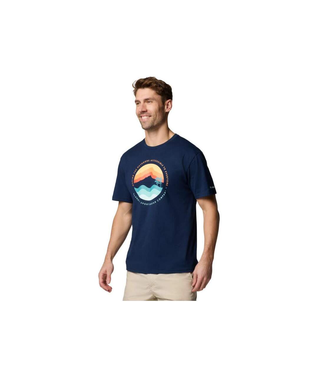 T-shirt Motif/style Graphique Path Lake Homme Bleu Marine Columbia-2