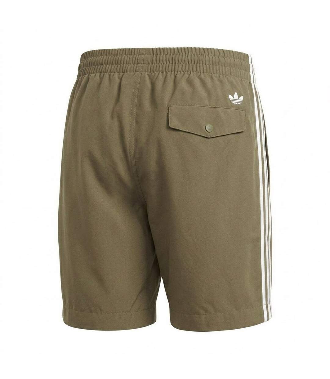 Short De Bain Motif/style 3 Rayures Originals Homme Kaki Blanc Adidas-2