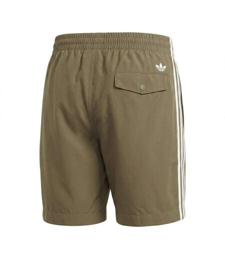 Short De Bain Motif/style 3 Rayures Originals Homme Kaki Blanc Adidas