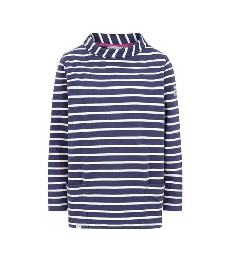 Womens/ladies Striped Roll Neck Sweatshirt Twilight Lazy Jacks
