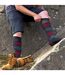 12 Pair Mens Soft Lambswool Honeycomb Top Argyle Patterned Socks-5