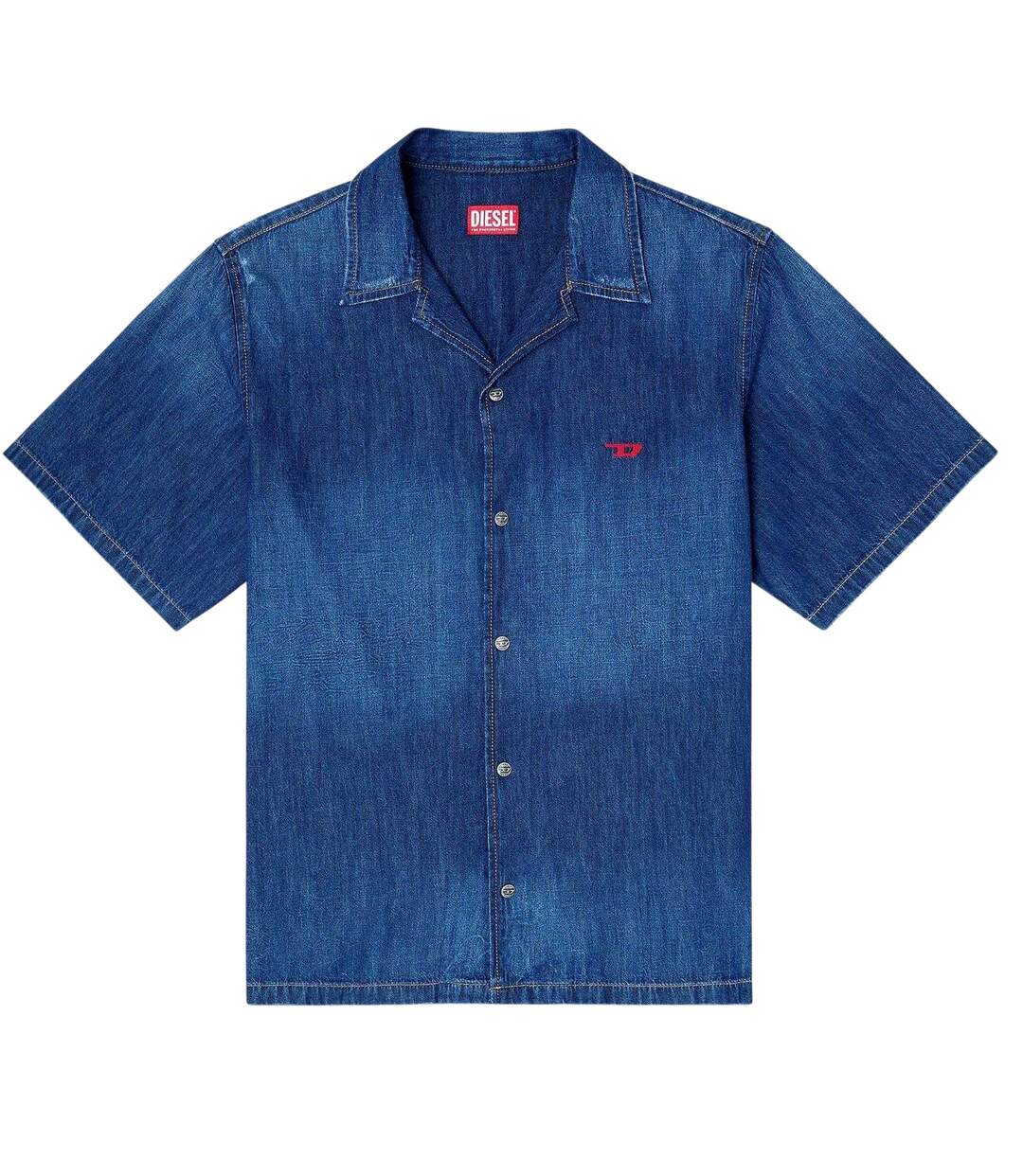 Chemise Manches Courtes Homme Bleu Foncé Diesel-2
