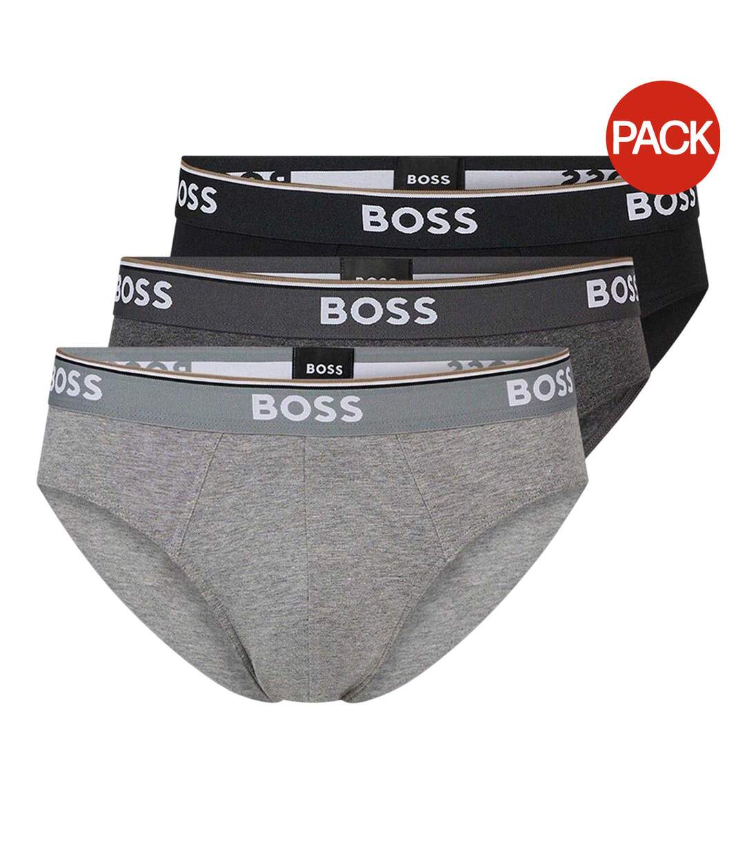 Pack Of 3  Mens Premium Cotton Briefs  Grey Dark Grey Black Boss-2