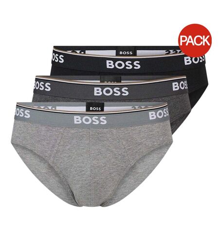 Pack Of 3  Mens Premium Cotton Briefs  Grey Dark Grey Black Boss