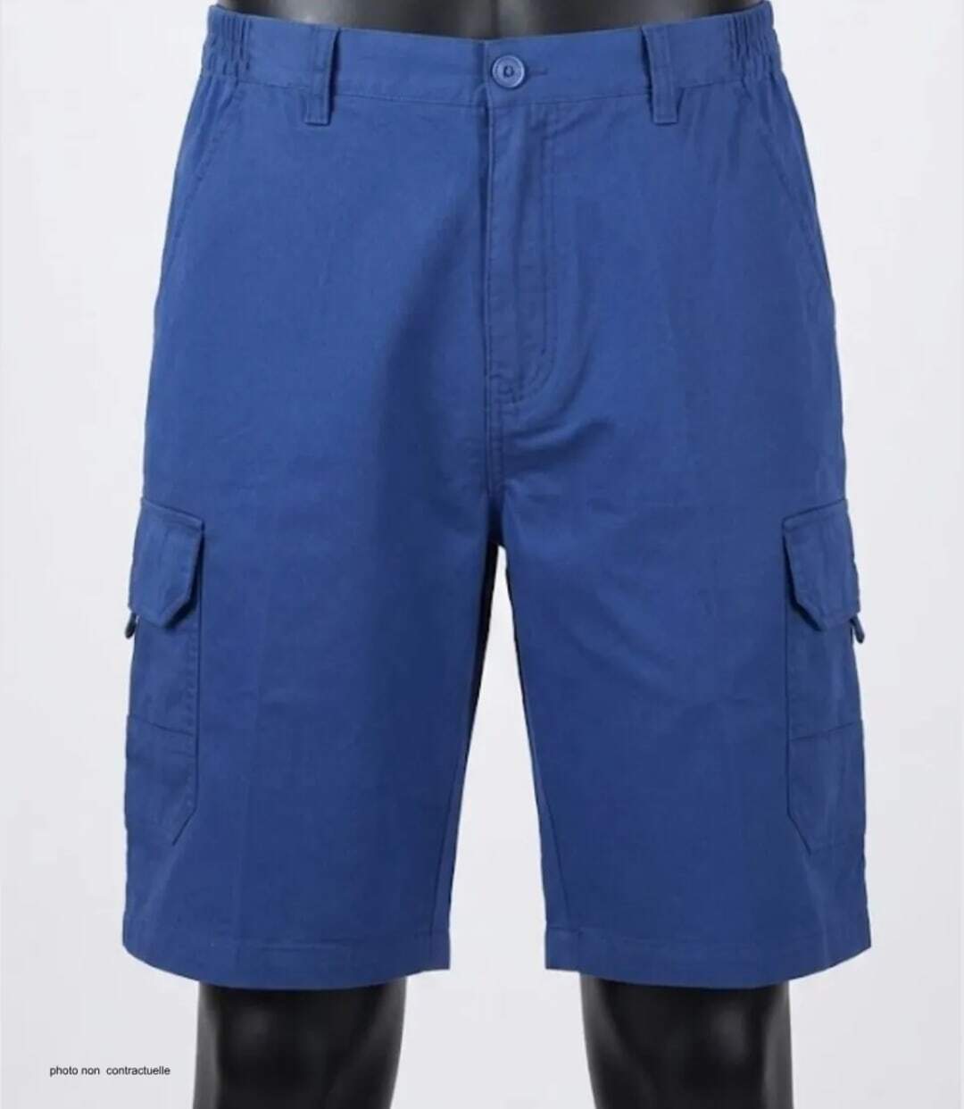 CHALLENGER INCA : Bermuda homme bleu indigo en coton à taille élastiquée style décontracté-3