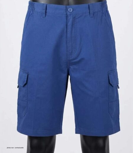 CHALLENGER INCA : Bermuda homme bleu indigo en coton à taille élastiquée style décontracté