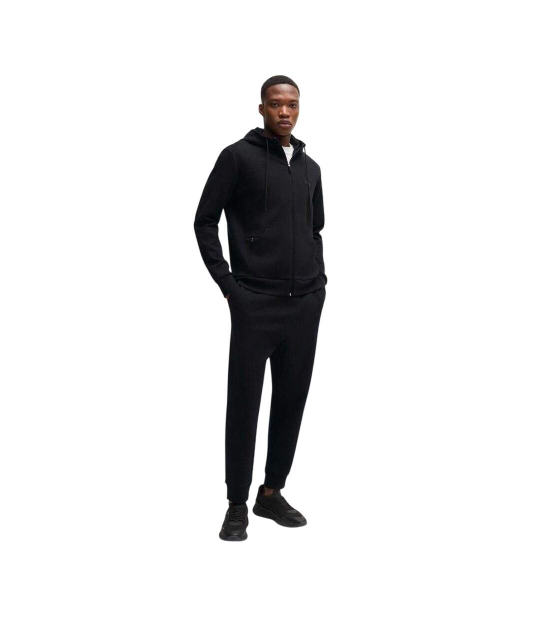 Mens Hadiko Drawstring Waist Joggers Black Boss-4