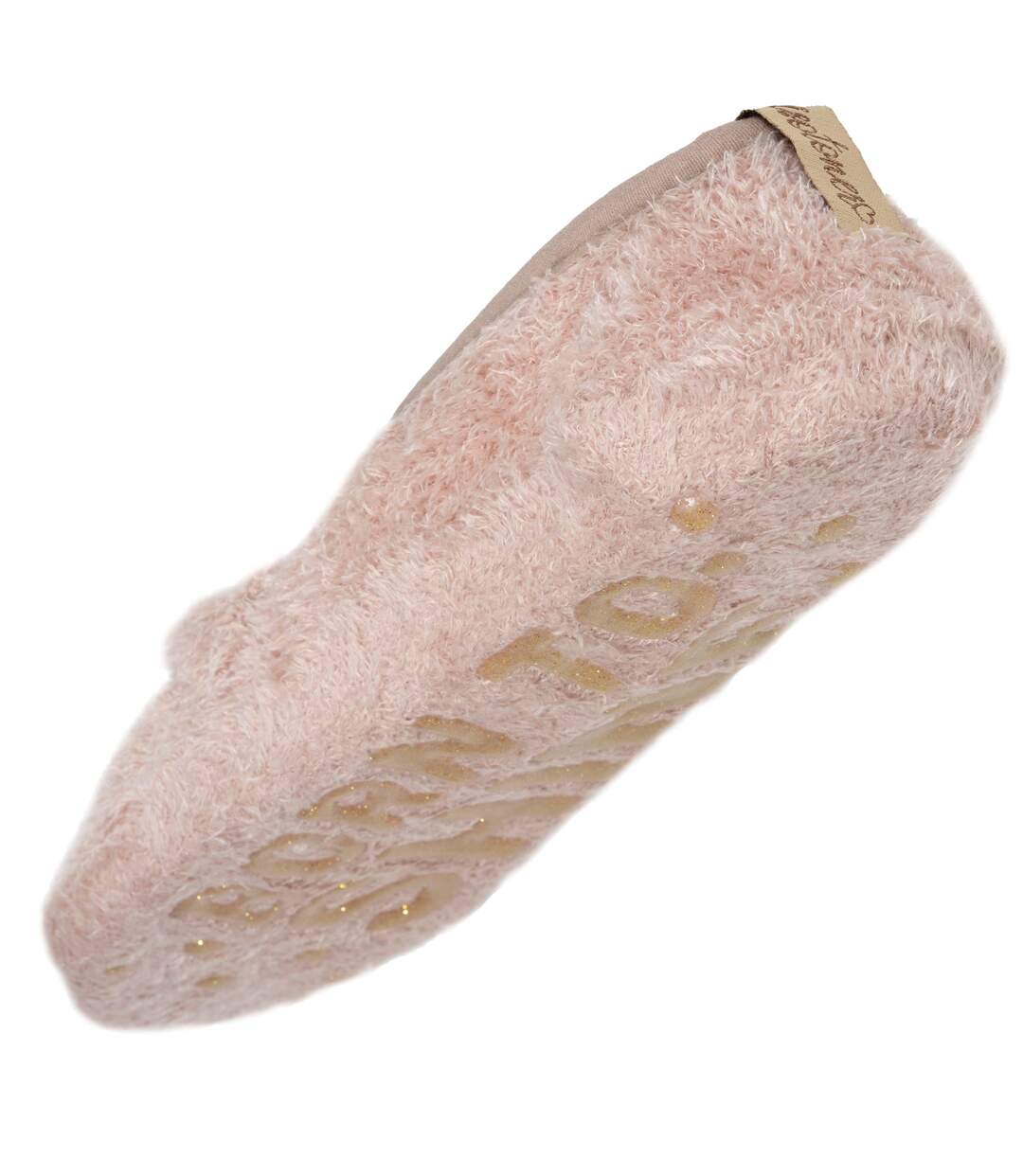 Isotoner Chaussettes d'intérieur femme maille peluche, picots antidérapants-5
