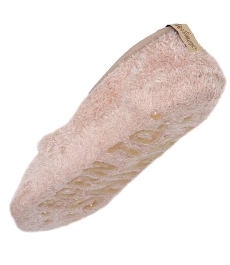 Isotoner Chaussettes d'intérieur femme maille peluche, picots antidérapants