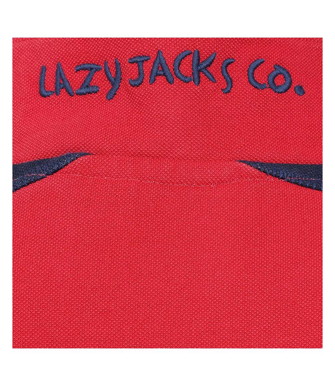 Sweat Motif/style Panneau Contrasté Homme Rouge Lazy Jacks-4