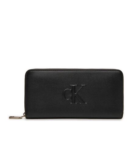 Portefeuille noir femme calvin klein jeans sculpted zip - taille unique