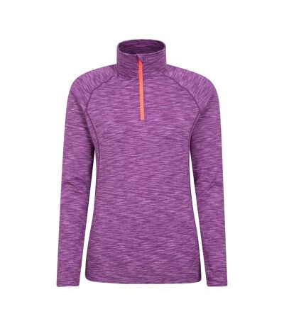 Womens/ladies bend & stretch half zip midlayer berry Mountain Warehouse