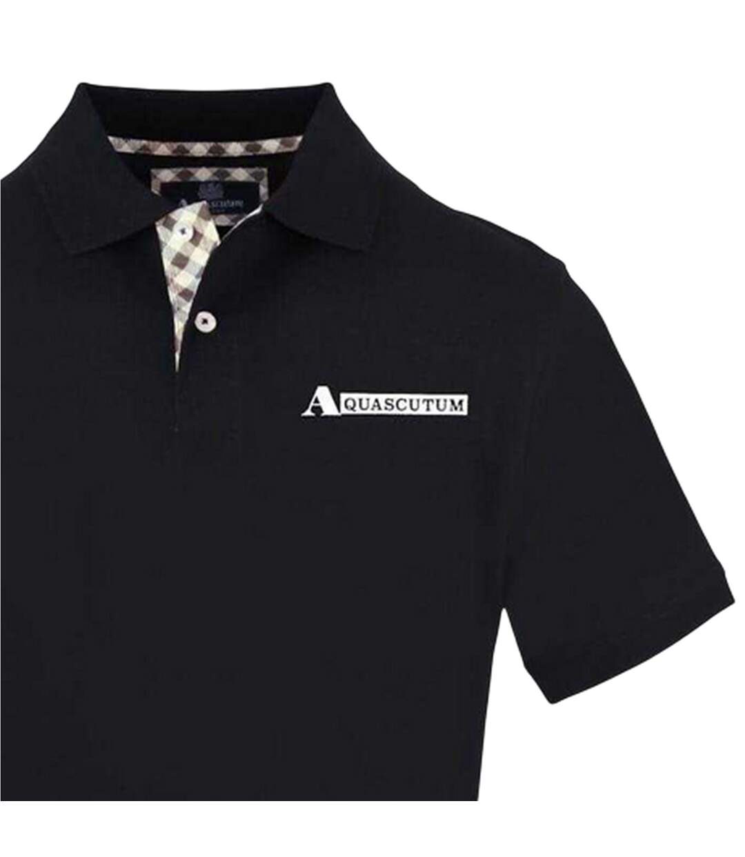 Mens Short-sleeved Polo Shirt Black Aquascutum-3