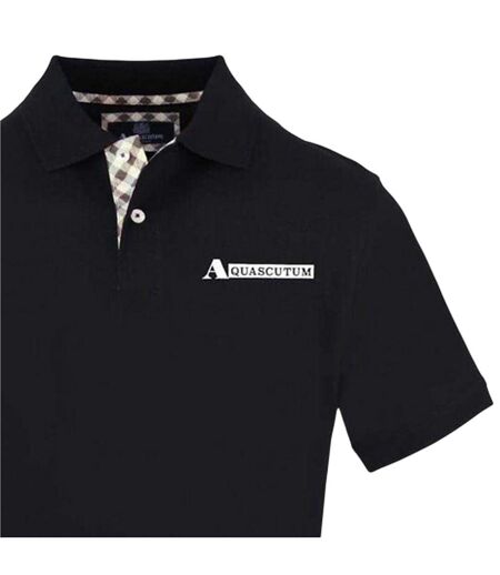 Mens Short-sleeved Polo Shirt Black Aquascutum