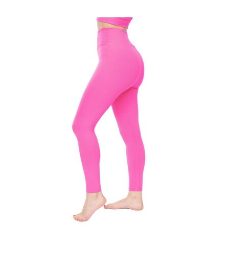 Womens/ladies zelal ribbed leggings fuchsia Lookus