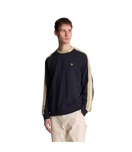 Sweat Décontracté Motif/style Bandes Contrastés Sur Manches Homme Bleu Marine Foncé Lyle & Scott