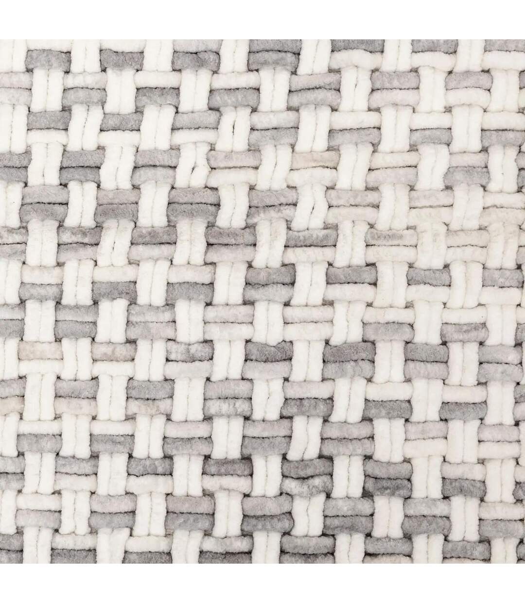 Tapis de Bain Tressé en Coton Dégradé 50x75cm Gris-3