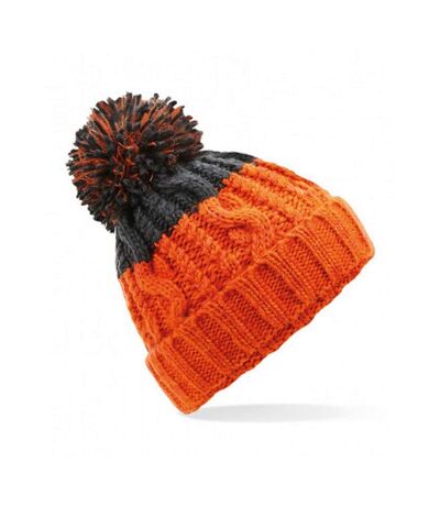 Bonnet apres orange/gris foncé Beechfield