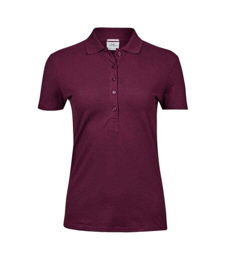 Womens/ladies luxury stretch polo shirt wine Tee Jays