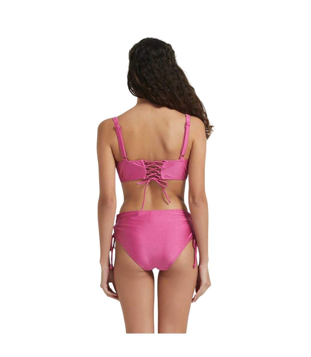 Haut De Maillot De Bain Motif/style Scintillant Femme Framboise Be You-3