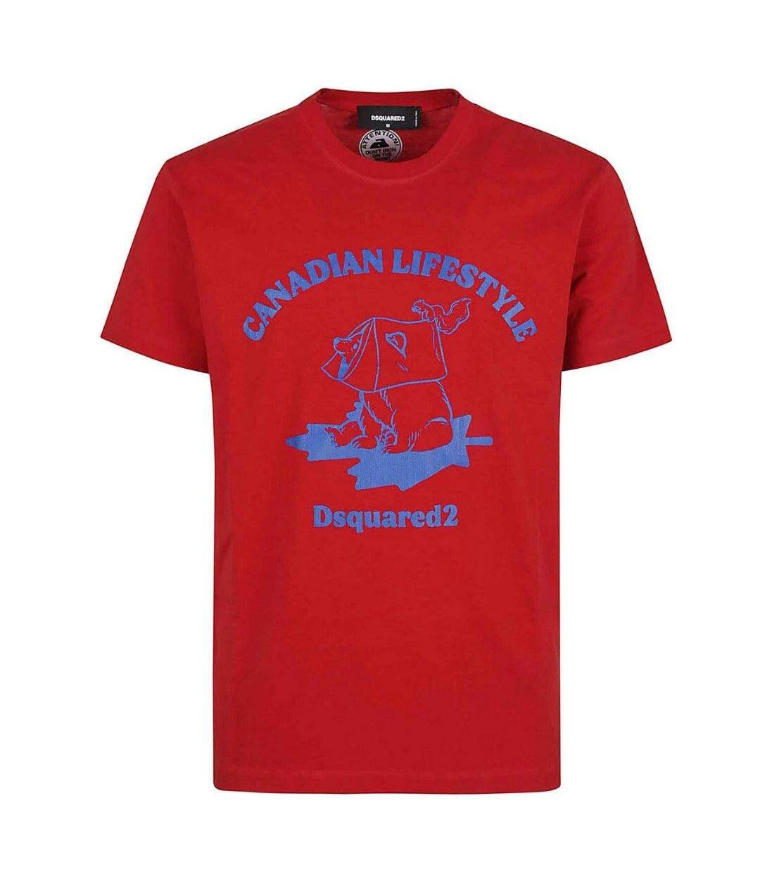 T-shirt Motif/style Ours Canadian Lifestyle Homme Rouge DSquared2-1