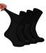 4 Pack Extra Wide Non Elastic Bamboo Diabetic Socks-2