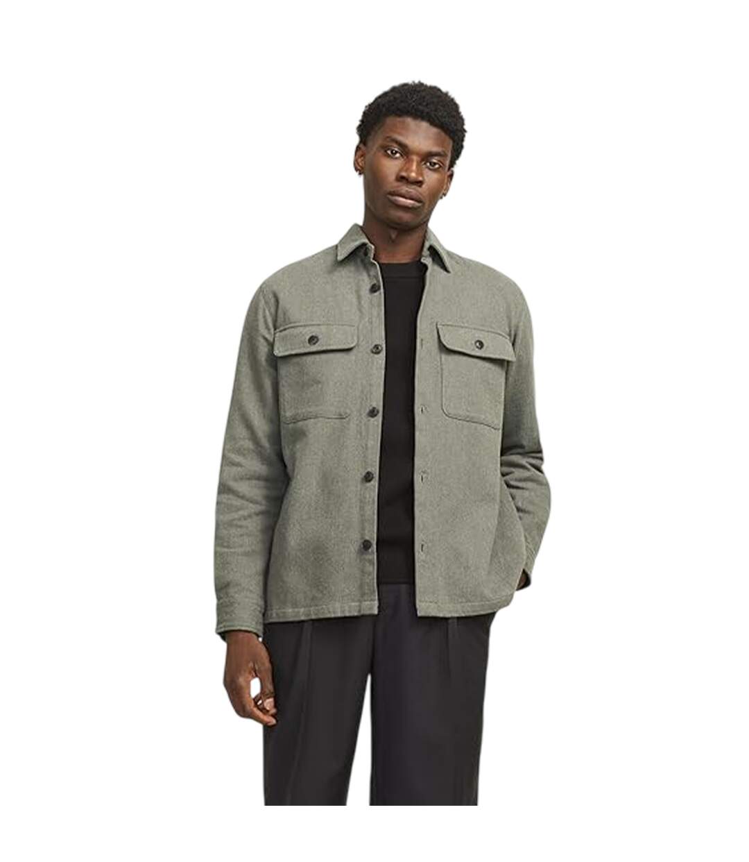 Mens Chest Pocket Overshirt Cypress Green Jack And Jones-3