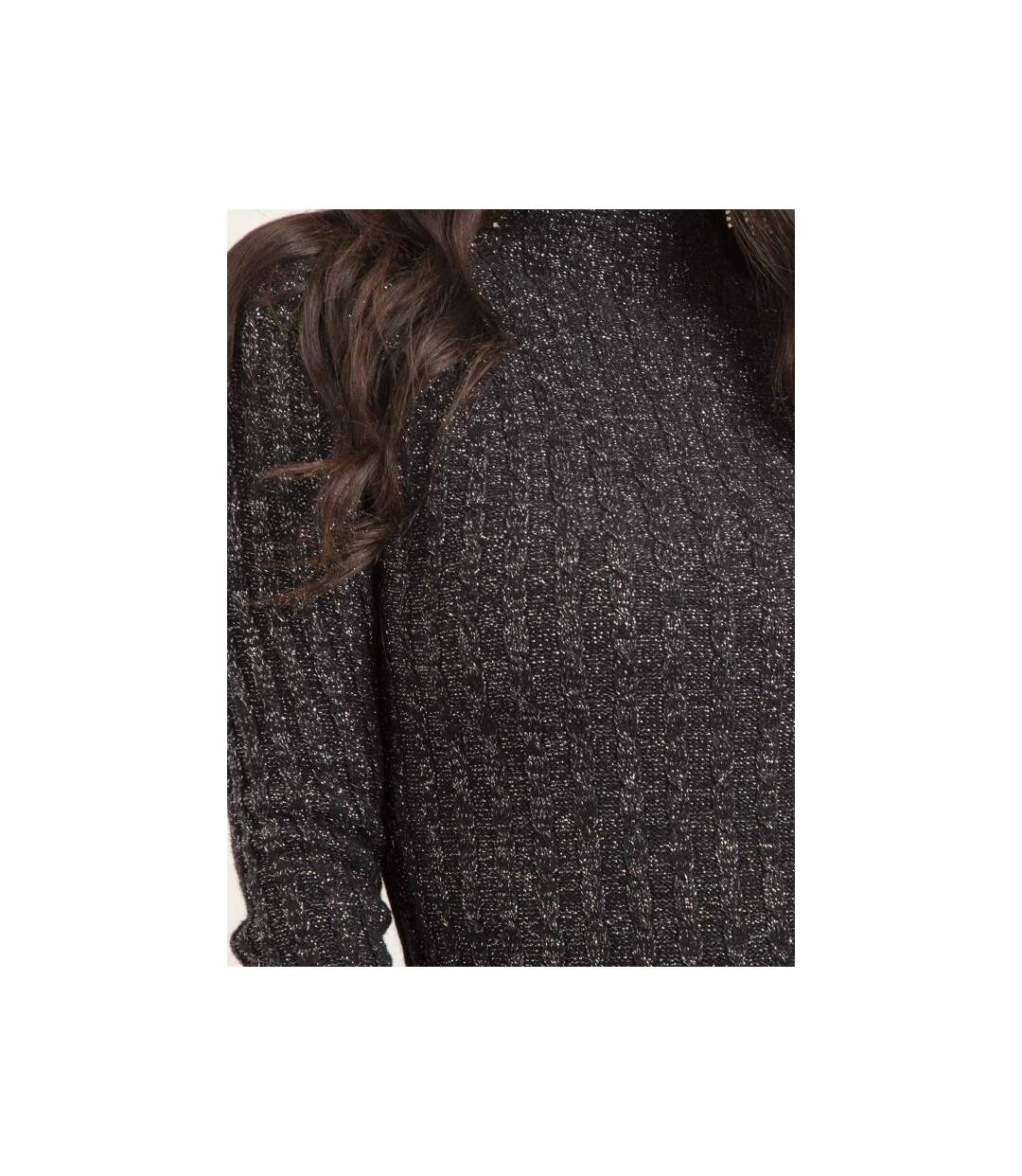 Pull fin col montant paillettes KABIANA - Dona X Lisa-3