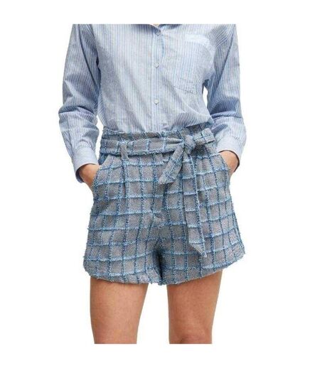 Short Motif/style Motif Écossais Teofila Femme Gris Bleu Boss