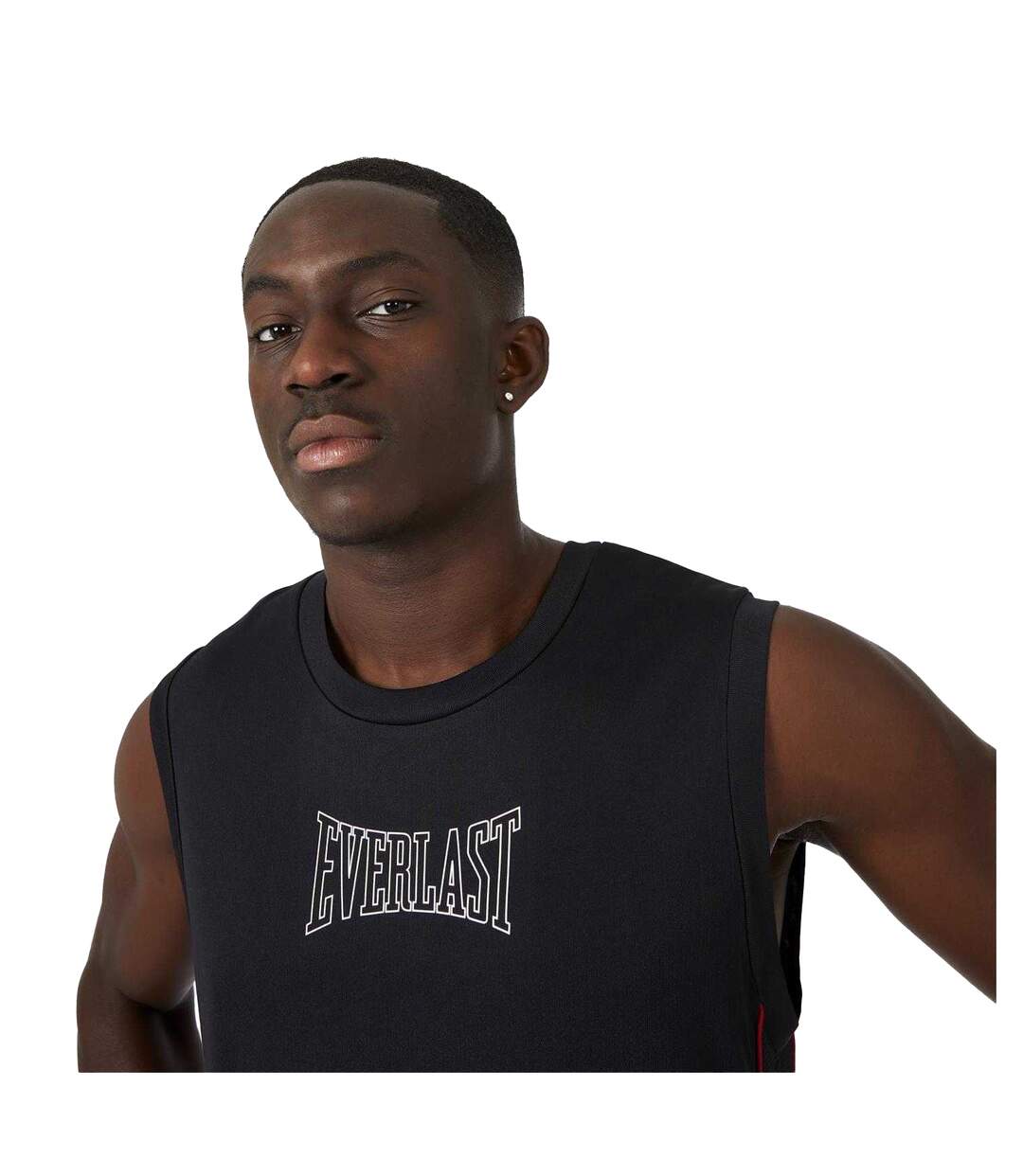 Mens Sleeveless Basketball Jersey Black Red Everlast-4