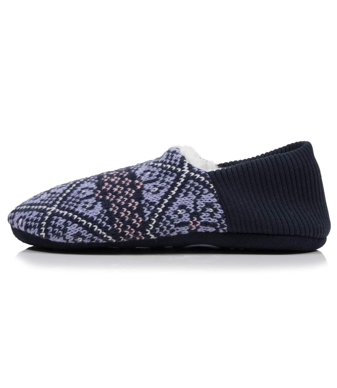 Isotoner Chaussettes d'intérieur femme maille jacquard, picots antidérapants-3