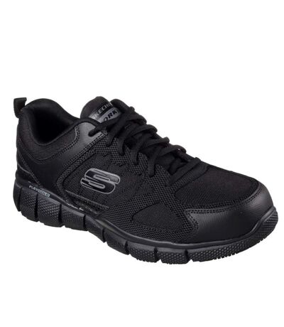 Mens telphin sanphet leather trainers black Skechers