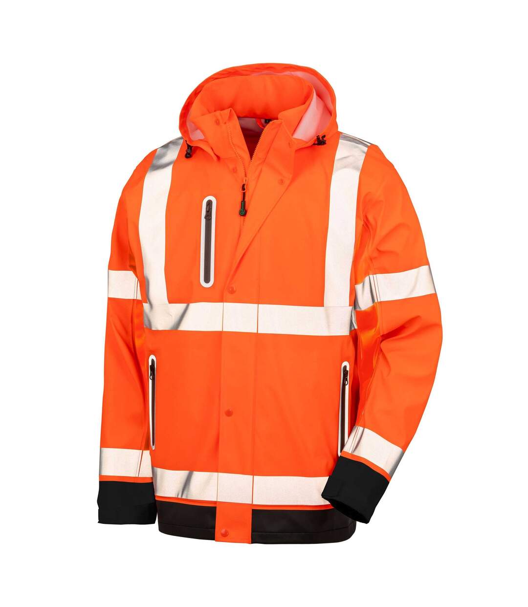 Mens Prism Pu Heavy Duty Jacket Fluorescent Orange Black Result Recycled-2