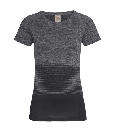 Stedman Womens/Ladies Active Seamless Raglan Flow T-Shirt (Dark Gray Transition)