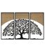Lot de 3 Décorations Murales Encadrées Arc 105cm Noir & Naturel-1