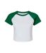 Womens/ladies micro-rib raglan crop top white/kelly green Bella + Canvas