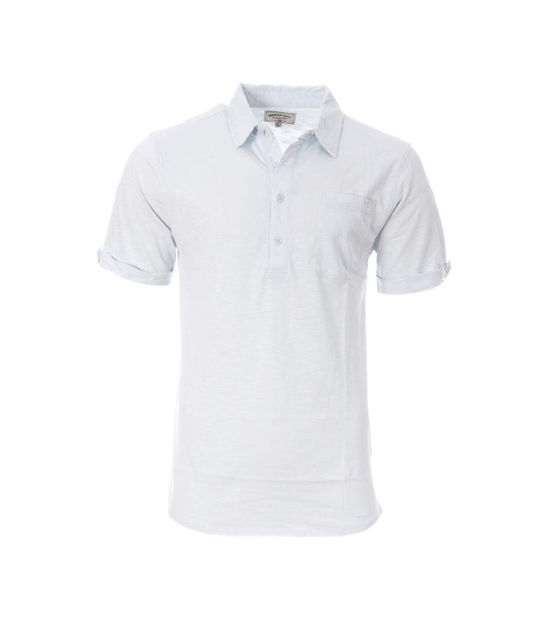 Polo Bleu Homme American People Pat - L