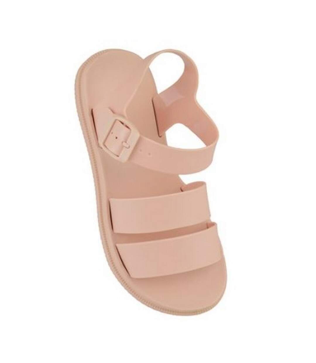 Womens/ladies strappy sandals nude Sandrocks-1